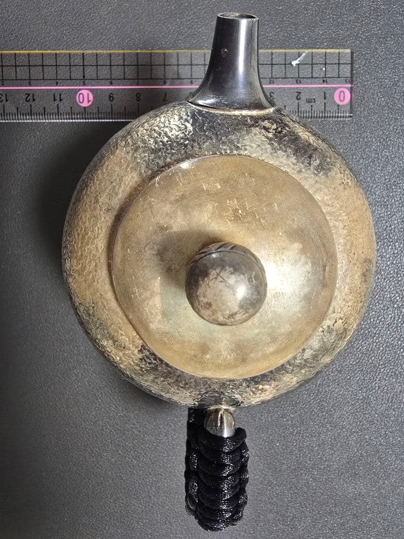 純銀製ハンマード急須 243g 直径約10cm