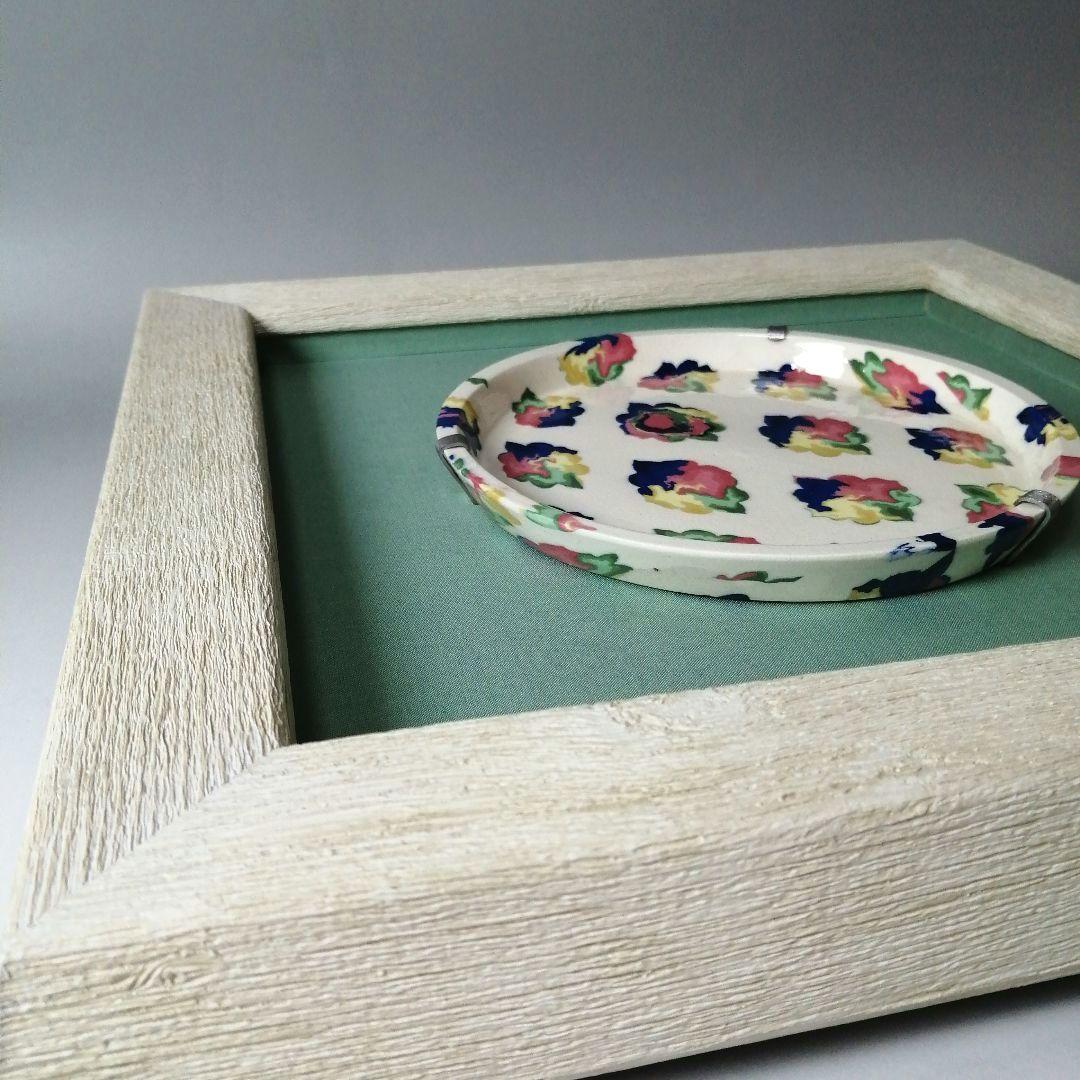 人間国宝　松井康成　萃瓷練上　華雲文皿　額装　飾皿　すいじ練上皿　骨董