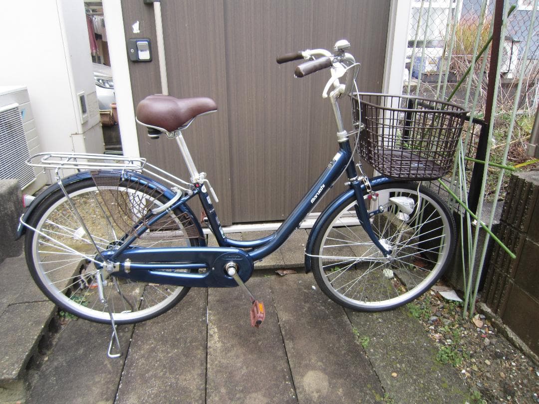 【極上】手渡限定 Marushi ママチャリ インクブルーBL21M 24型