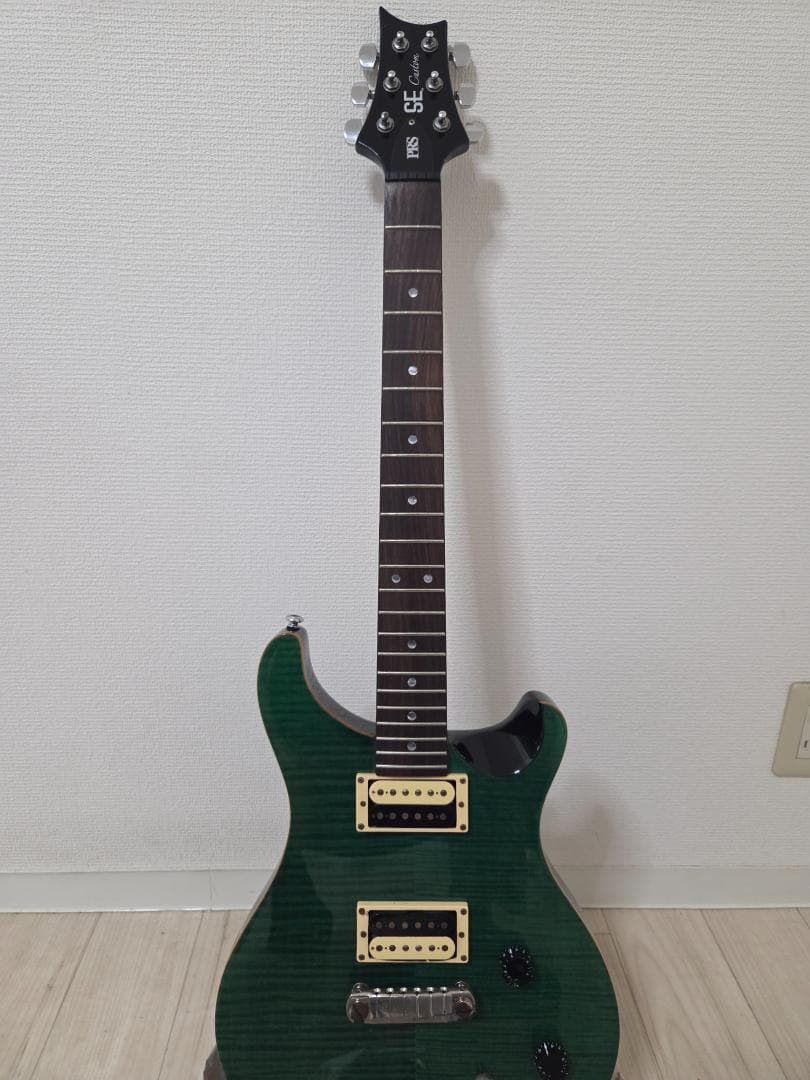 エレキギター グリーン フレイムメイプル