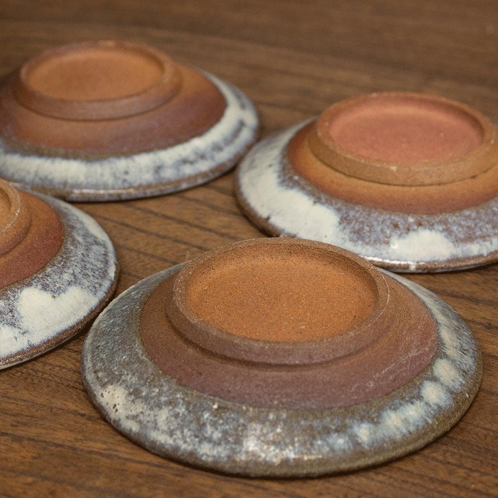 布志名焼 小皿 直径12.0cm 民芸 昭和レトロ スリップウェア（白6）