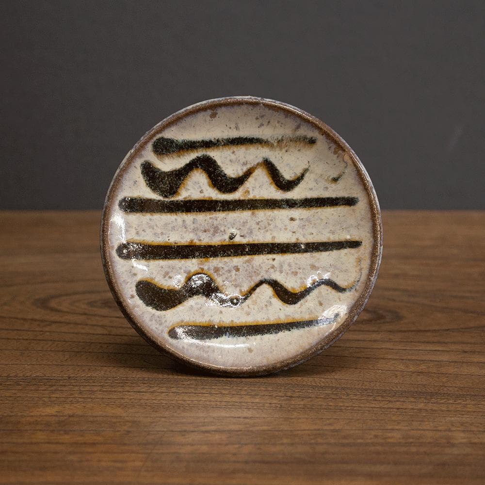 布志名焼 小皿 直径12.0cm 民芸 昭和レトロ スリップウェア（白6）