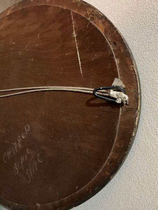 アンティーク　ミラー　90年前　希少　オーバル型　大型鏡　壁掛け鏡　イタリア製