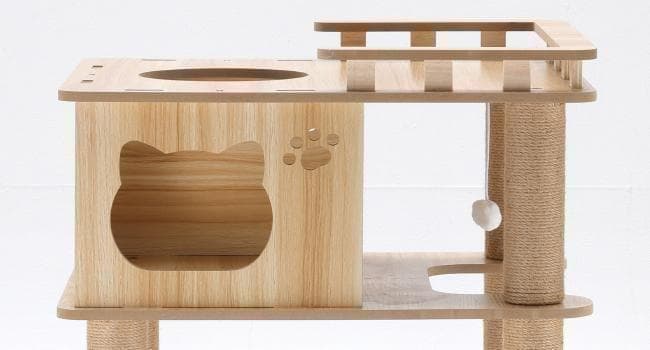 天空の キャットタワー 木製 宇宙船　展望台　多頭飼い 大型 168cm