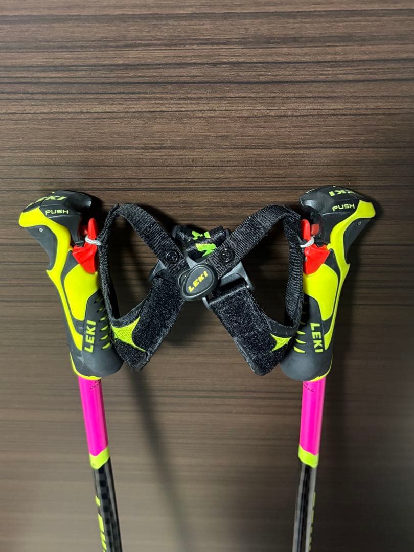LEKI スキー用ストック ピンク/黒/黄