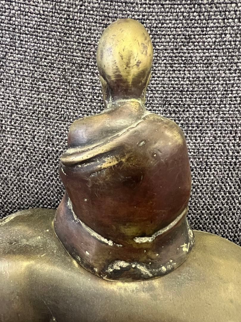 真鍮製】老子 牛乗り像 ブロンズ置物 道教 縁起物