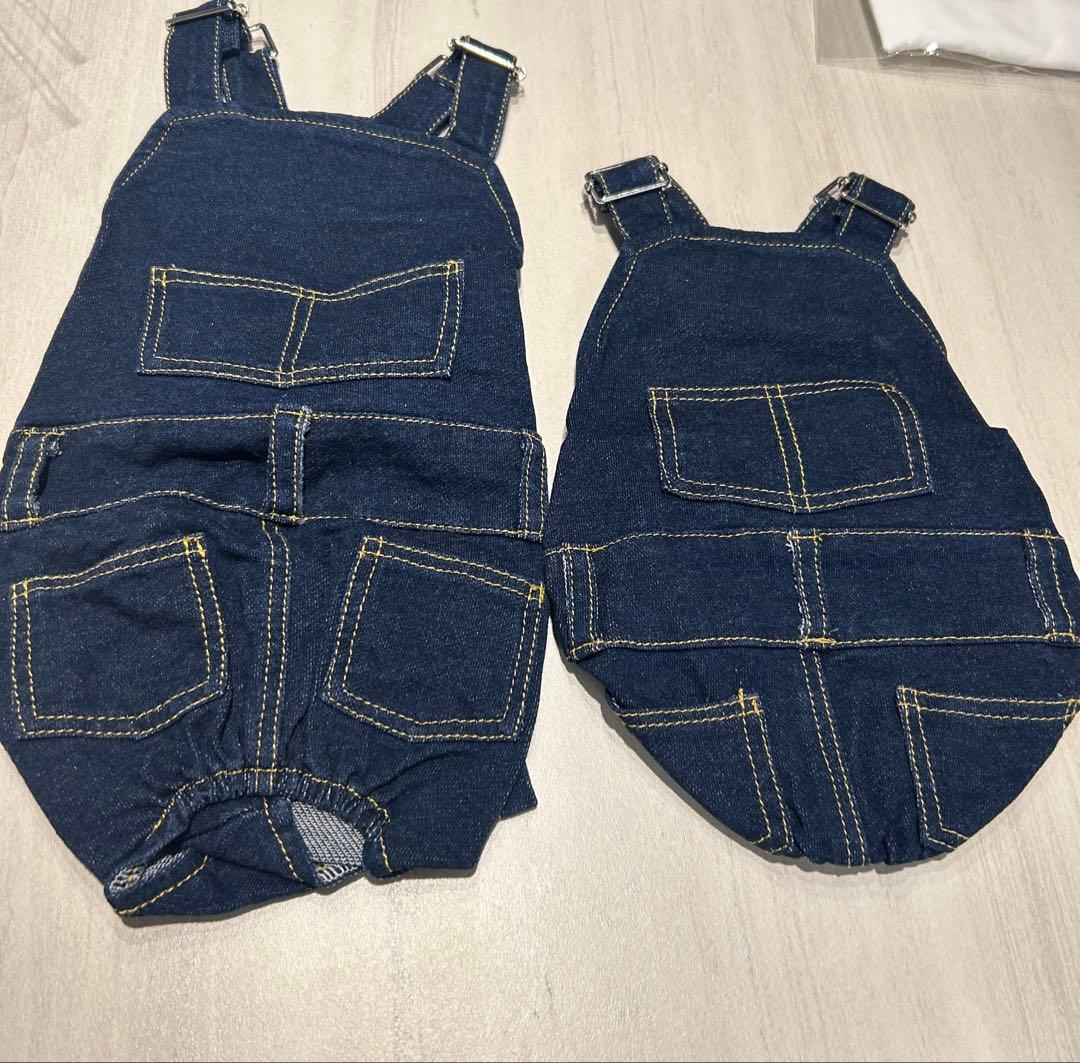 MOLUYUKA プレミアムスキンケア デニムオーバーオール 2個セット 犬服