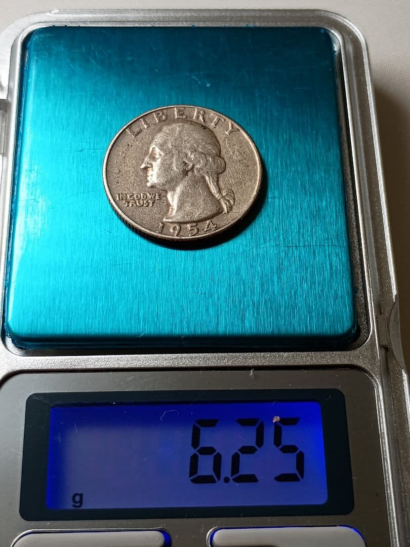 【希少美品】1954年-S ワシントン・クォーターダラー銀貨