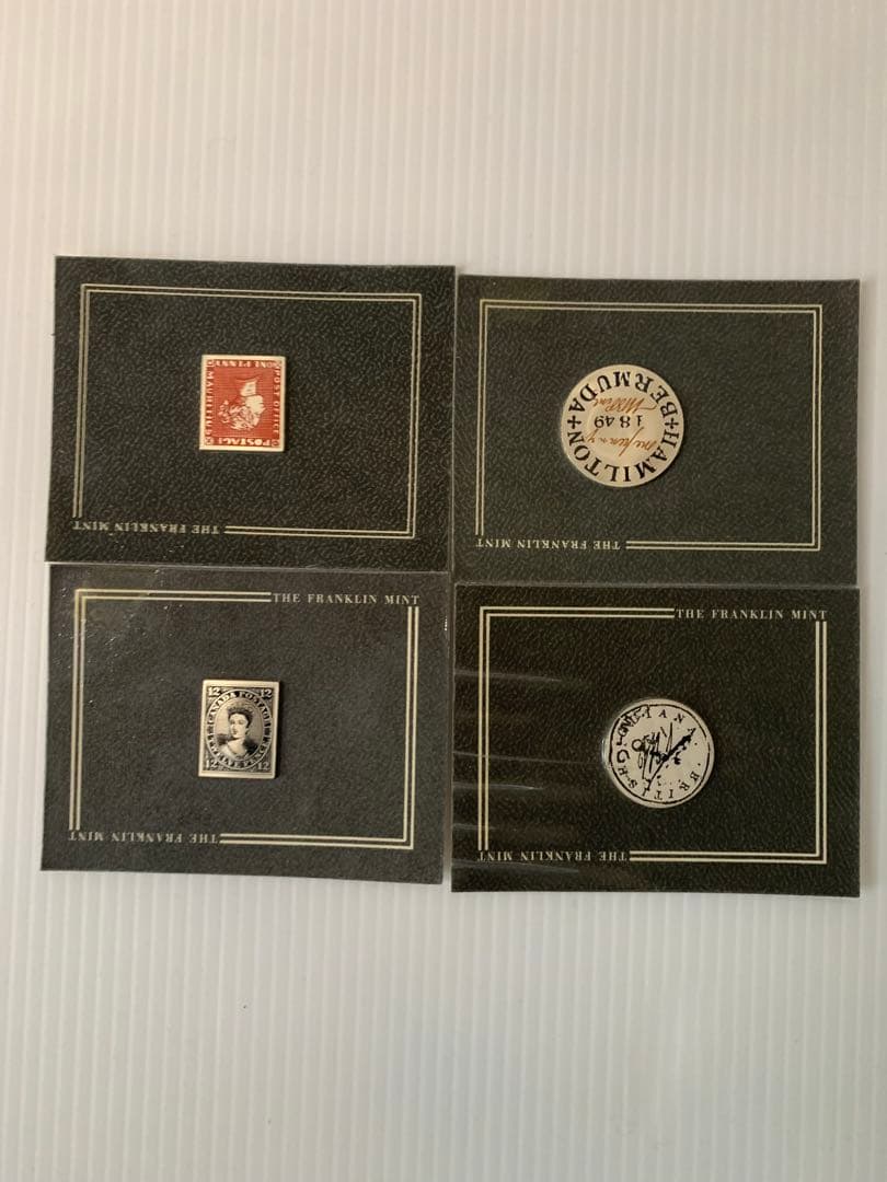 フランクリンミント 「世界で最も価値ある切手」レプリカ24点　★銀製248g★