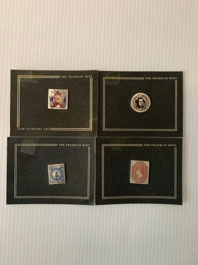 フランクリンミント 「世界で最も価値ある切手」レプリカ24点　★銀製248g★