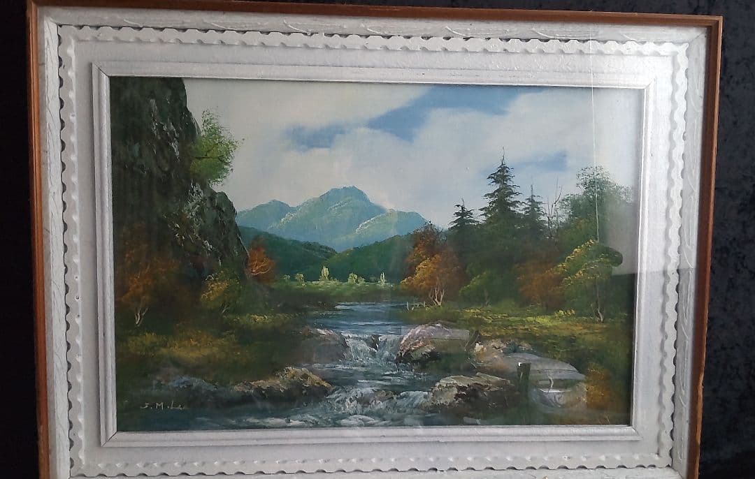 送料無料！昭和50年の大型油絵作品