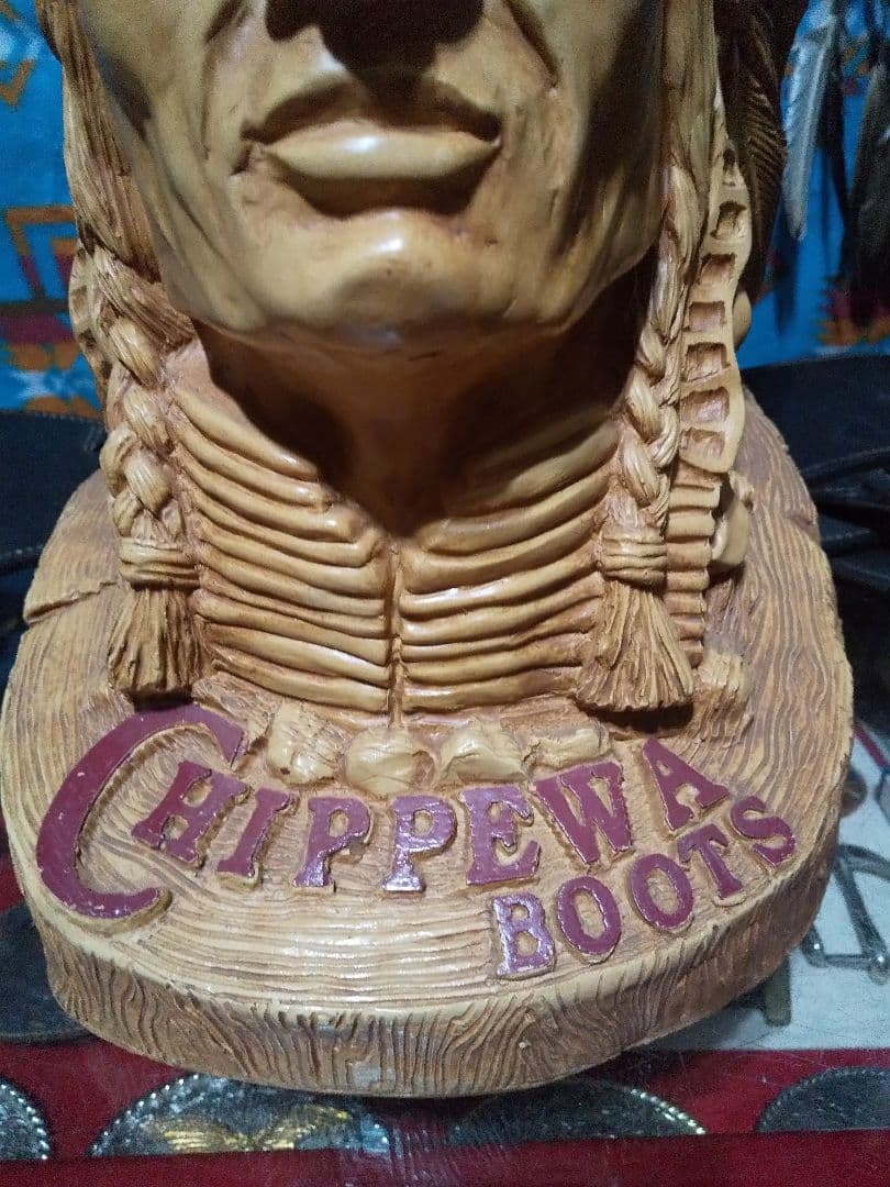 激レア物 チペワブーツ インディアンヘッド販促用ディスプレイ オブジェ 置物
