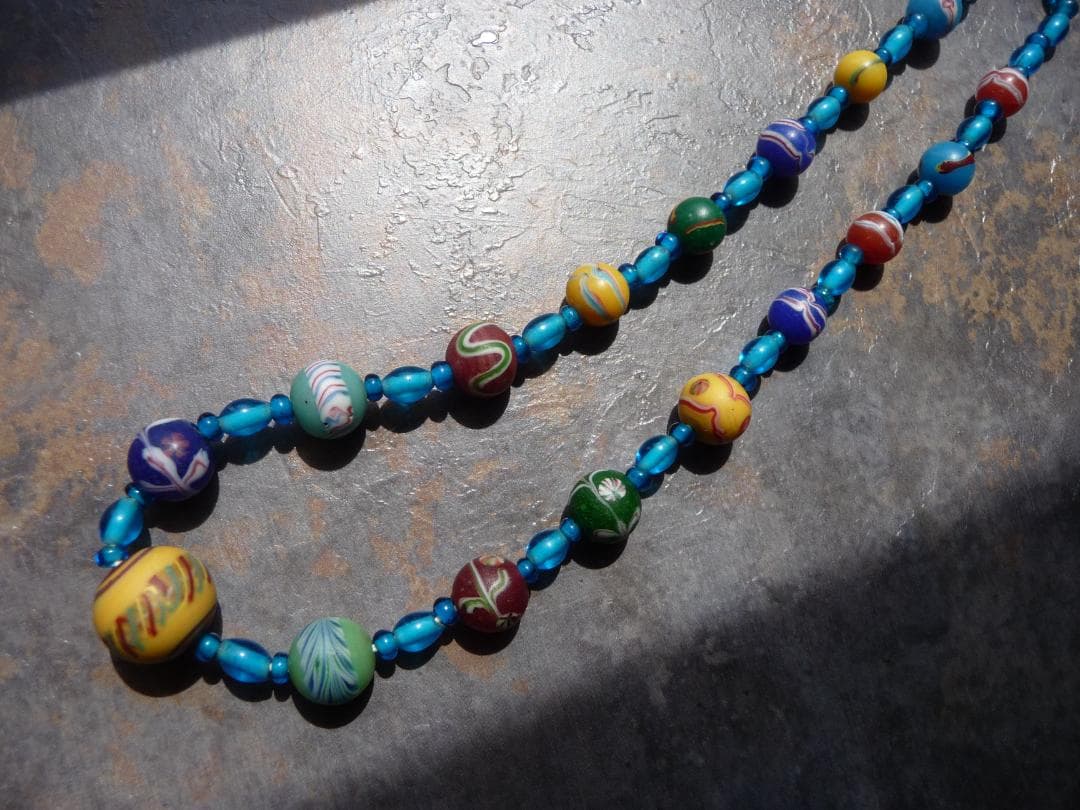 【なまひよ】アンティーク　和玉　ひと繋ぎ　江戸とんぼ玉