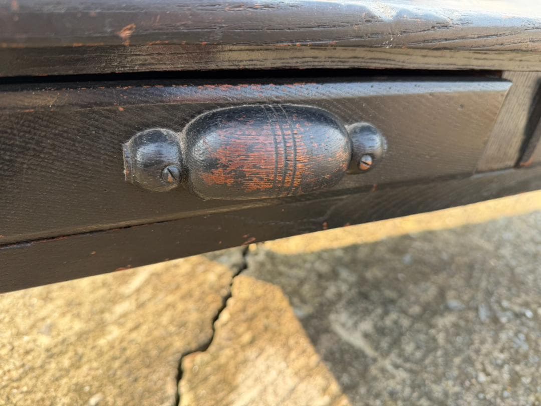 昭和レトロ　昔ながらの木製机 黒