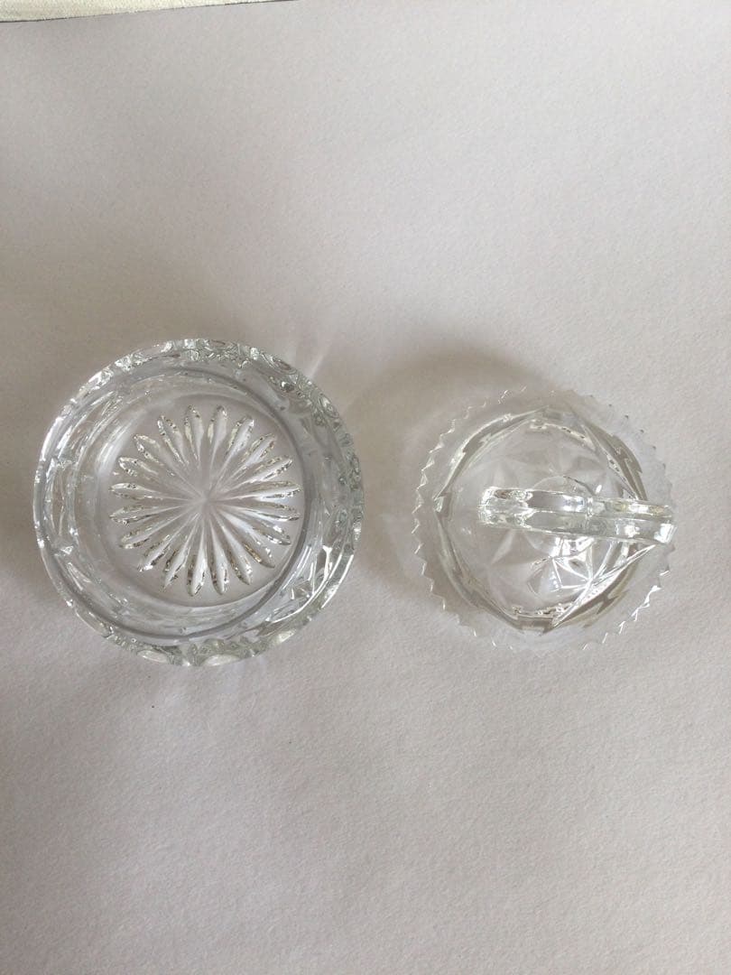 イギリス　アンティーク　フタ付き小物入れ トリンケットボックス　ガラス製