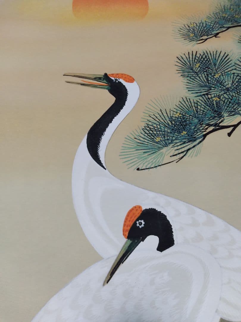 鶴泉　掛け軸　松上鶴