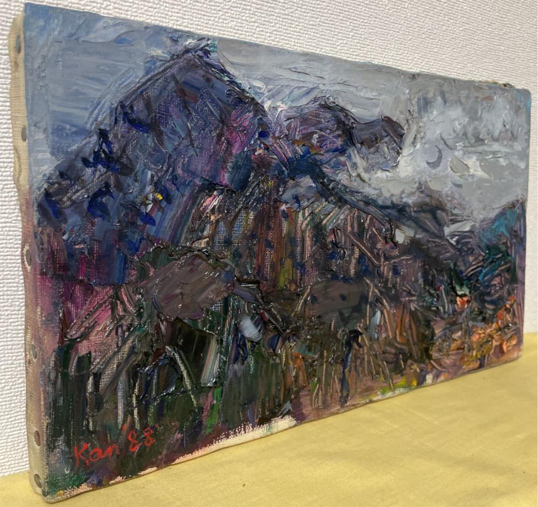 作家不詳『雲かかる 英彦山』M4 高級額装 真筆保証 タトウ箱 1点