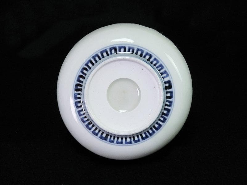 古伊万里　染付　瓔珞紋に団龍紋の図　膾皿　春寒鉢　C087AS-BOv