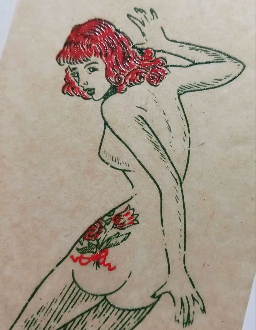 ピンアップガール タトゥービンテージ転写紙 アイロンプリント40s
