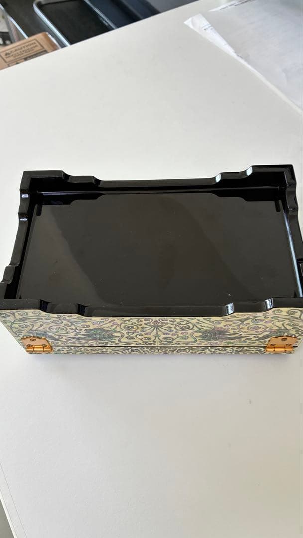 真珠貝の象嵌ラッカー木製ボックス