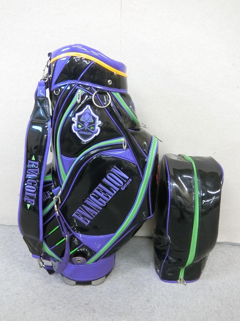 b619 エヴァンゲリオン EVA GOLFゴルフ キャディバッグ 初号機カラー