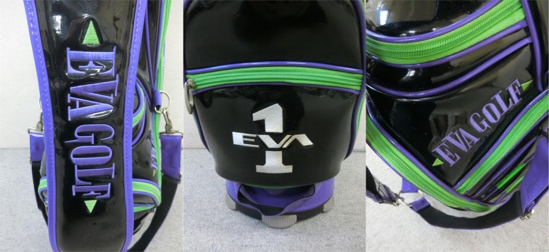 b619 エヴァンゲリオン EVA GOLFゴルフ キャディバッグ 初号機カラー