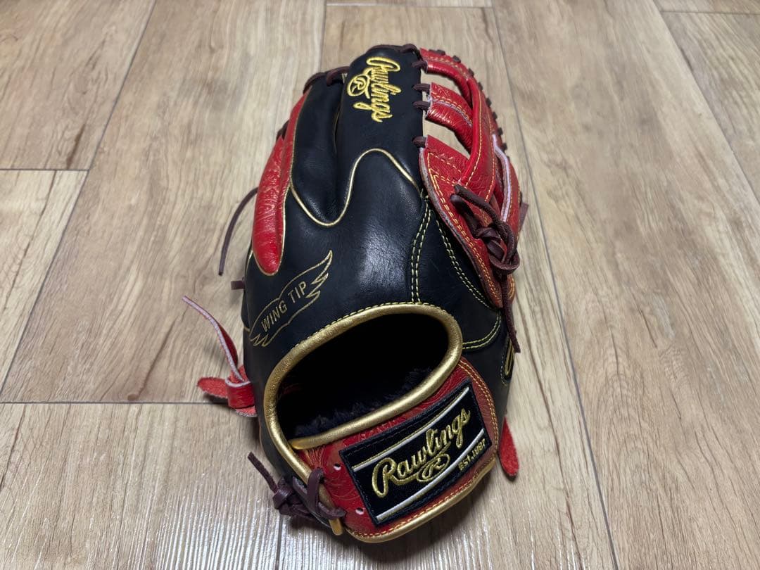 Rawlings Wing Tip 軟式グローブ 黒/赤