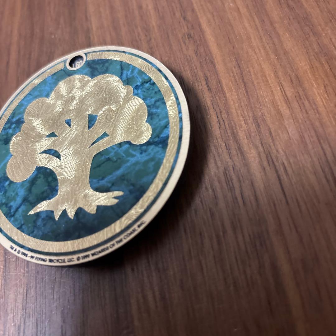 Flying Tricycle ライフカウンター　mtg 緑マナシンボル　台座付