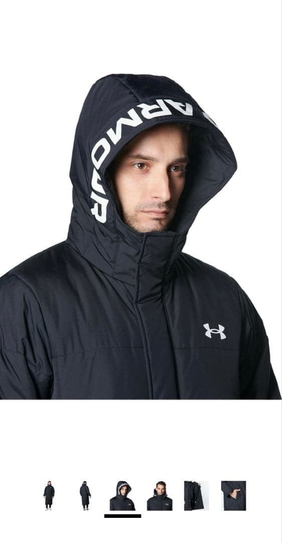 ★極美品★アンダーアーマー　防水ベンチコート Mサイズ ブラック