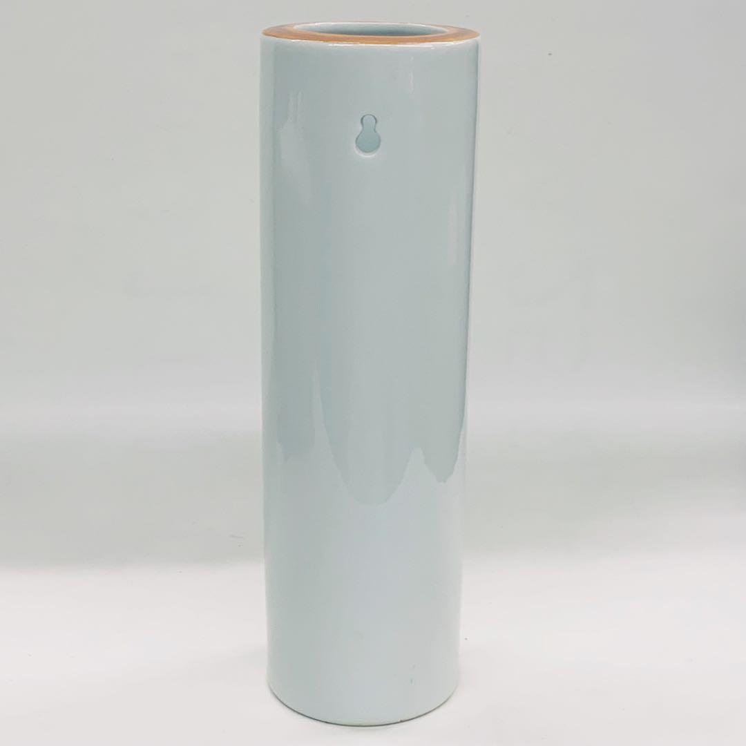 【花瓶　錦　筒形　草花文　小花生】二重渦福　柿右衛門　共箱