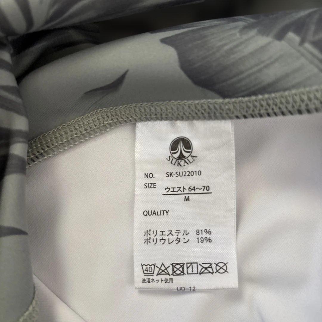 ヨガウェア セット Mサイズ 黒 Tシャツ 植物柄レギンス