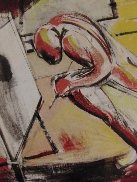 保ヶ渕靜彦、アトリエ、希少な画集より、新品高級額・額装付、状態良好