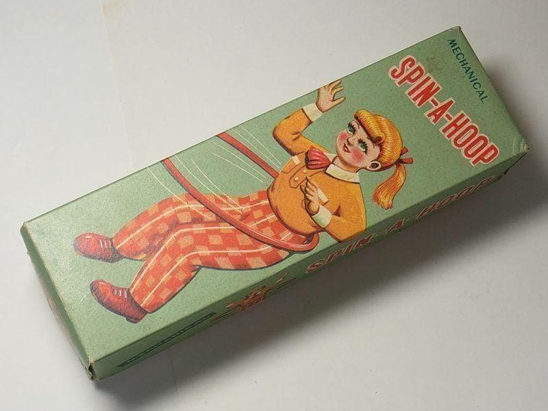 【美品】フラフープガール 1950年代 箱付き ゼンマイ ブリキ (検)ソフビ