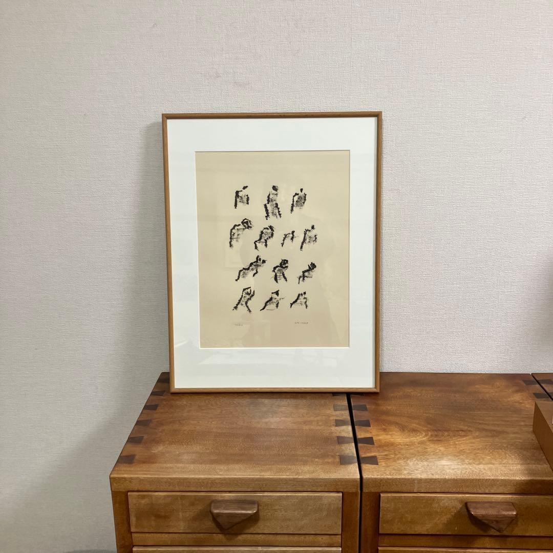 アンリ•ミショー(Henri Michaux)リトグラフ/額装　署名付き