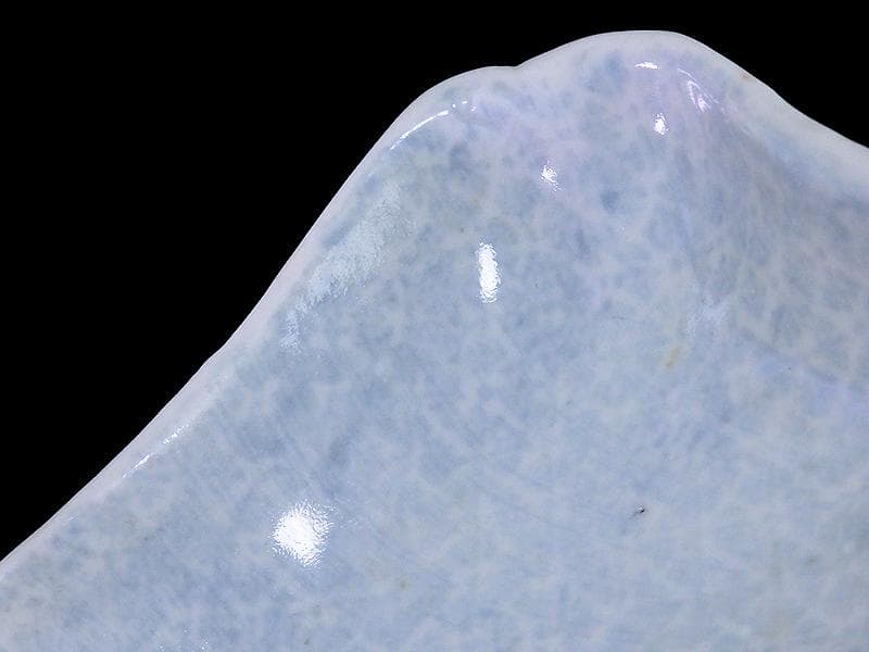 古伊万里　染付　型刷印判　幾何学文様の図　変形皿　江戸期　E649AS-CTm