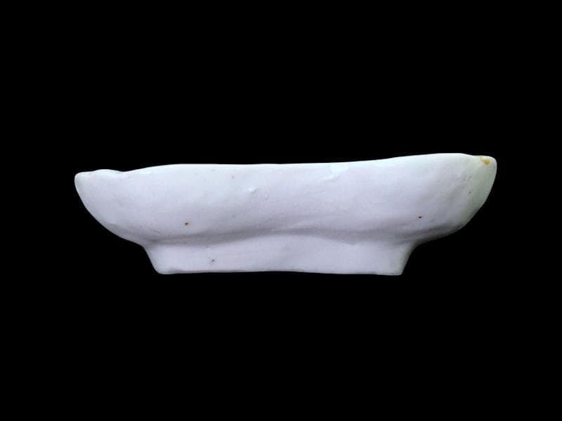 古伊万里　染付　型刷印判　幾何学文様の図　変形皿　江戸期　E649AS-CTm