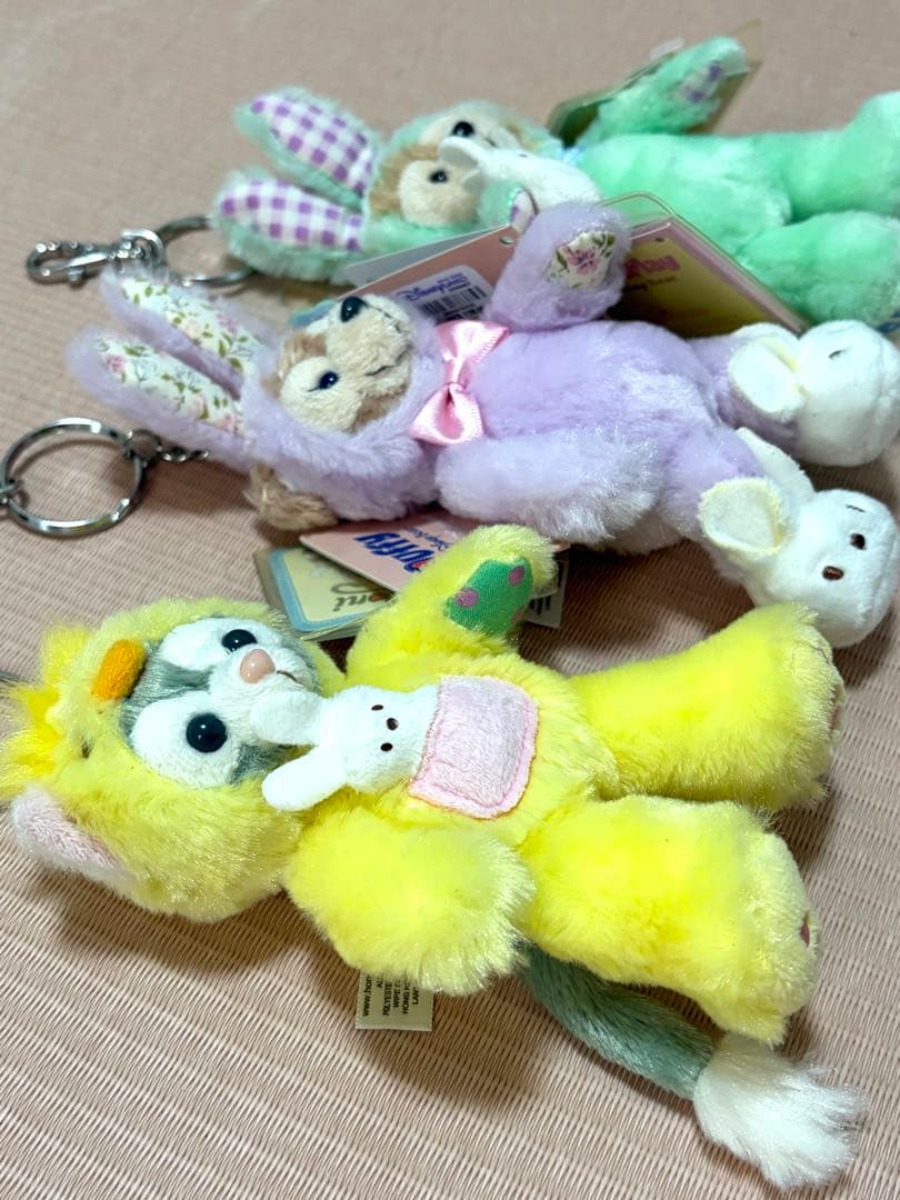 新品★香港ディズニーランド★ぬいぐるみキーチェーン3点セット★イースター2017