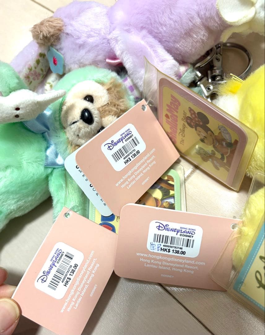 新品★香港ディズニーランド★ぬいぐるみキーチェーン3点セット★イースター2017