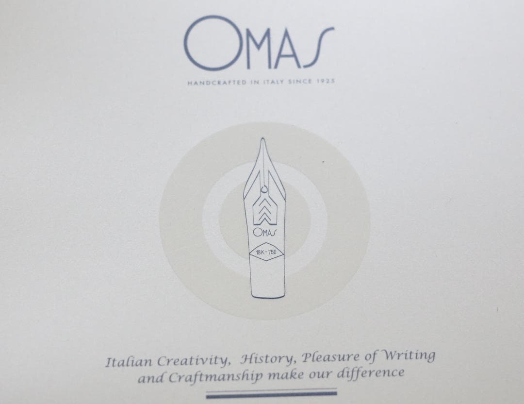 超貴重オマス シルバートリム万年筆（１４Ｋ・Ｍ・吸入式） 　黒／青柄