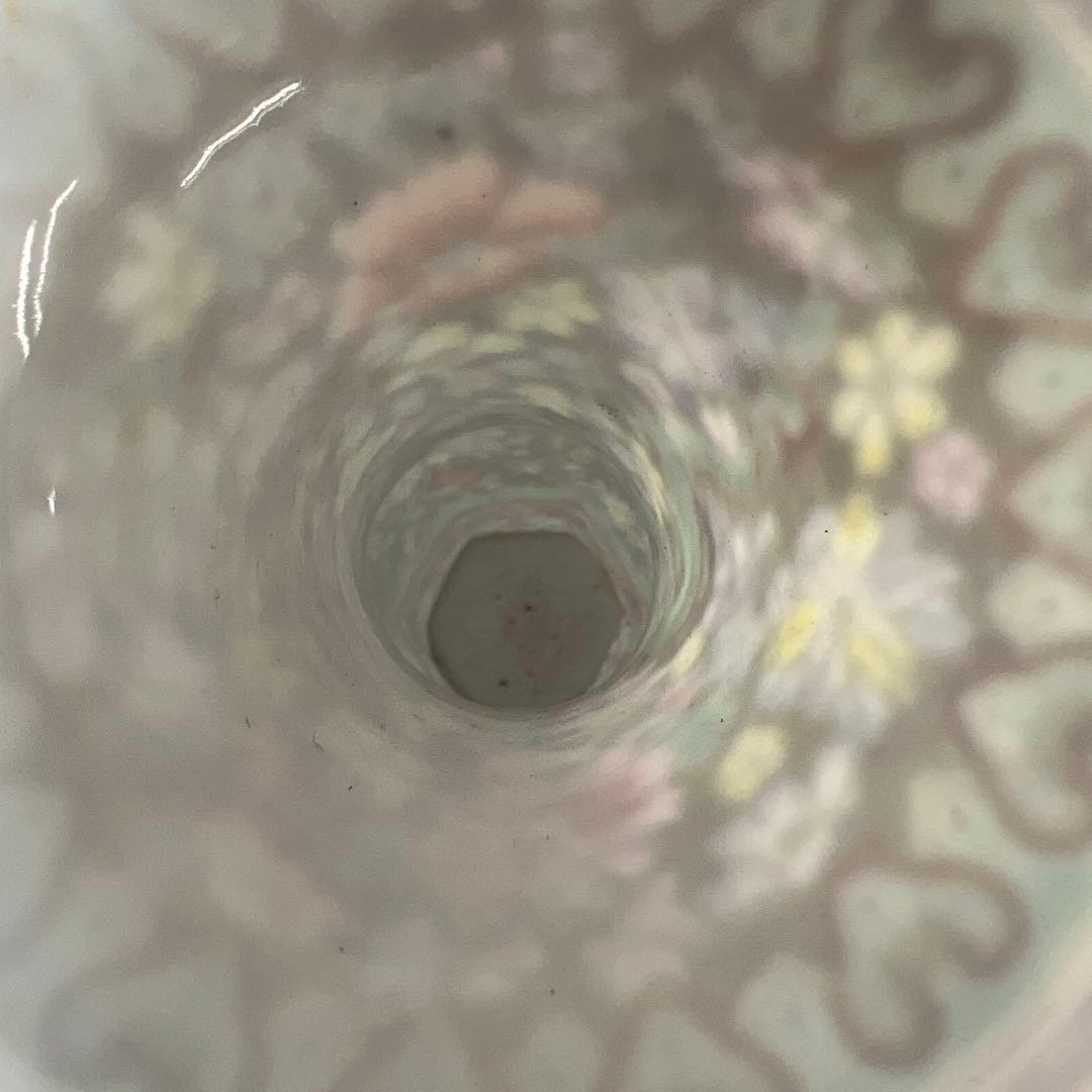 中国美術　粉彩　花と龍図花瓶　高さ44㎝　東Y7-0530③タサオ