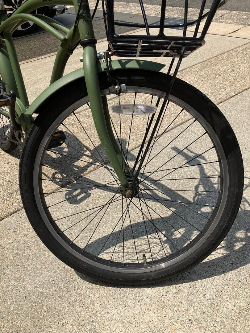 【引き取り限定】KB ビーチクルーザー オリーブ 24インチ