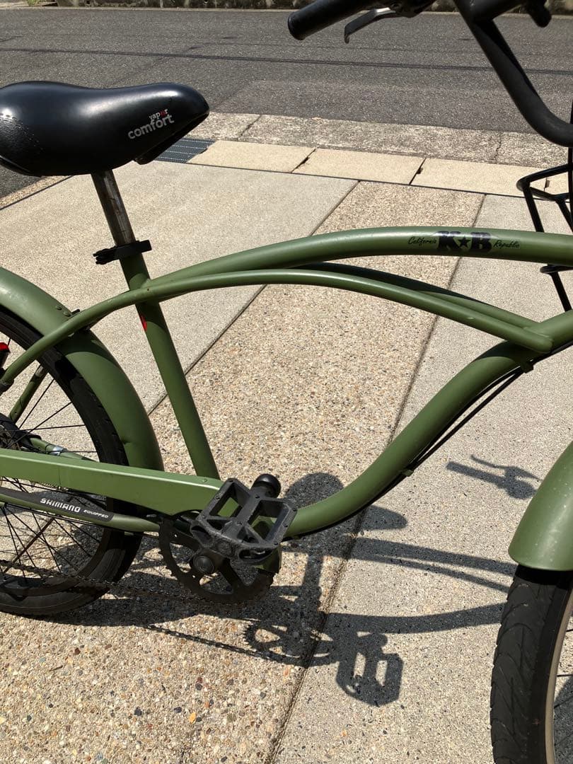 【引き取り限定】KB ビーチクルーザー オリーブ 24インチ