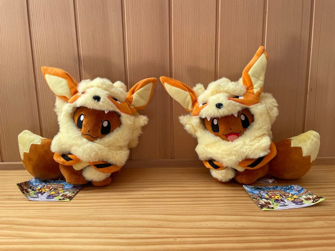 【希少】ポケセン沖縄限定 ウインディポンチョのイーブイ ぬいぐるみ 2体タグ付き