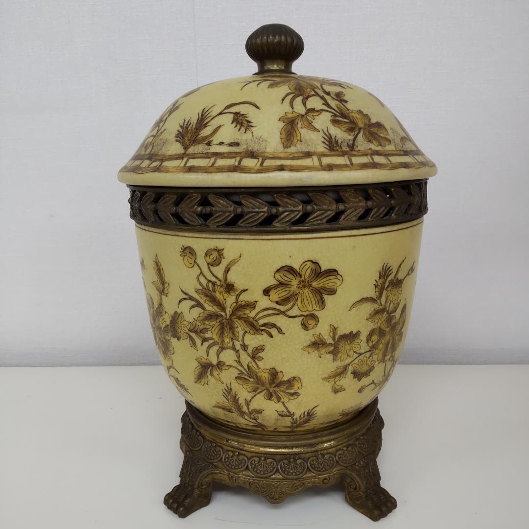 飾り壷　中国古玩　釉裏紅　インテリア　骨董風