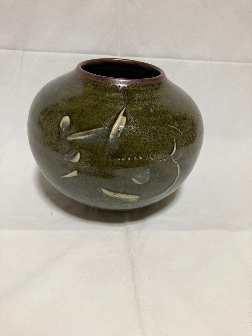 堀越焼　花瓶　壺　民藝　山口県 伝統工芸品　民芸