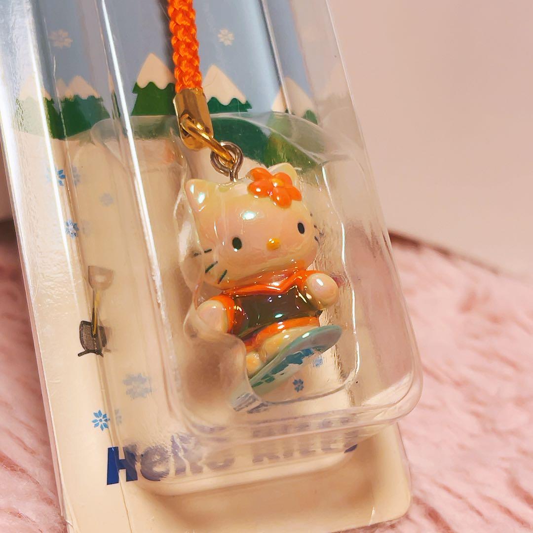 希少レア　ハローキティ　根付け　ネツケ　2002年製 スノボー　サンリオ　レトロ