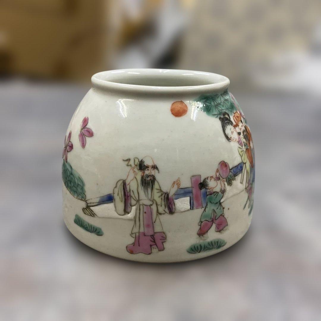 大清同治年製　粉彩人物図　骨董品　時代物