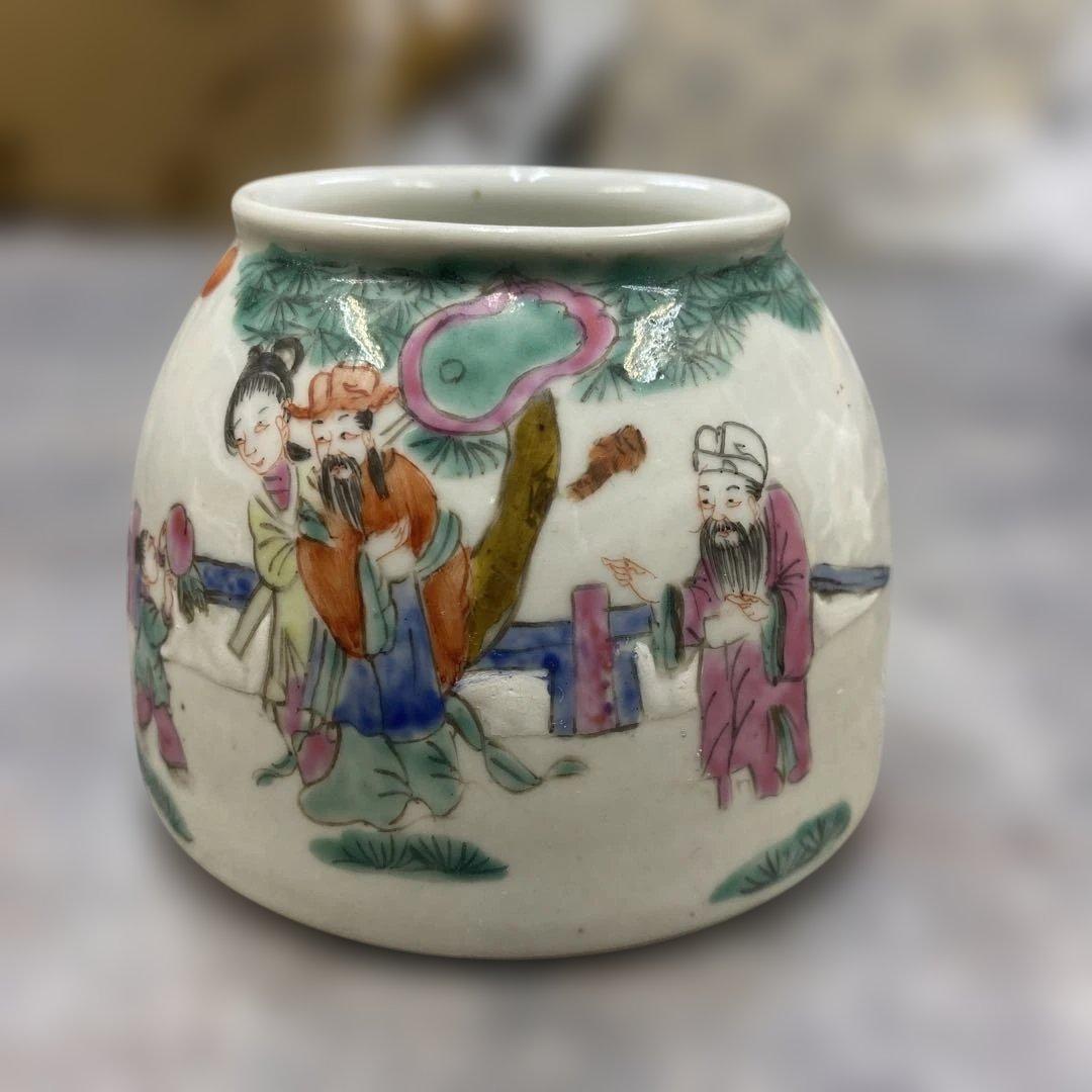 大清同治年製　粉彩人物図　骨董品　時代物