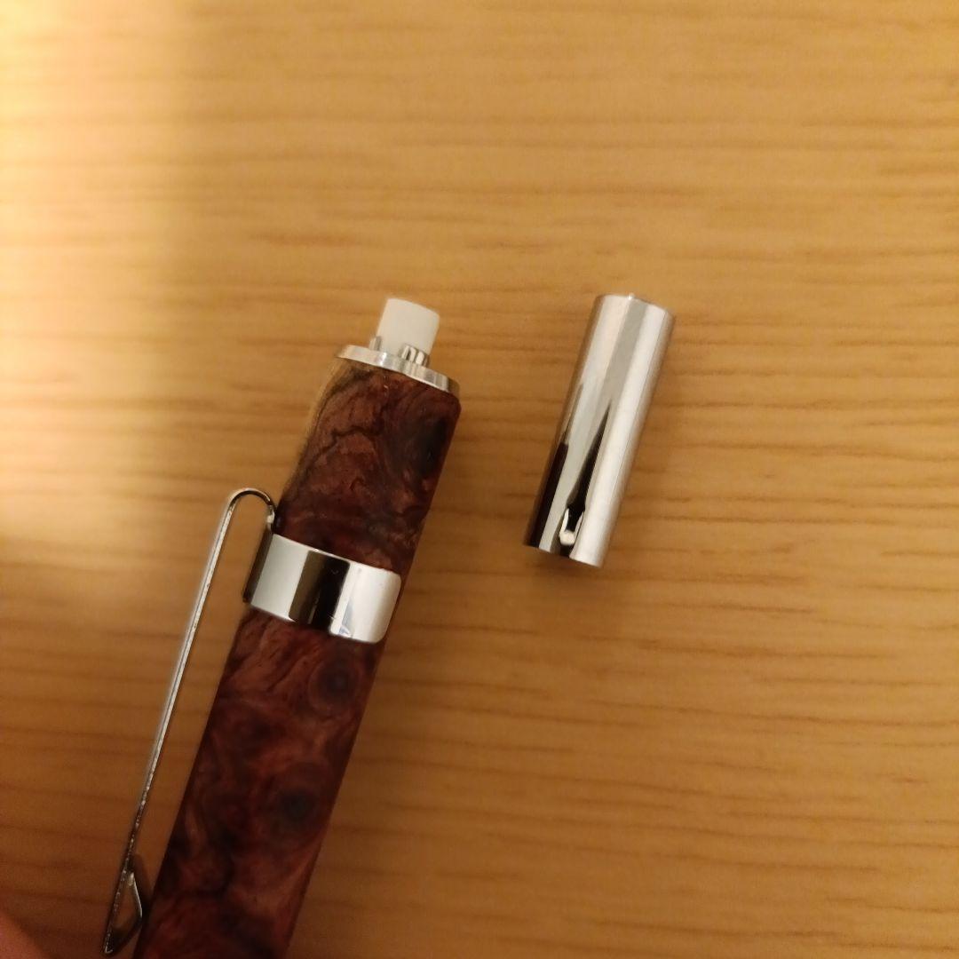 クラフトA　シャーペン　花梨瘤紅白