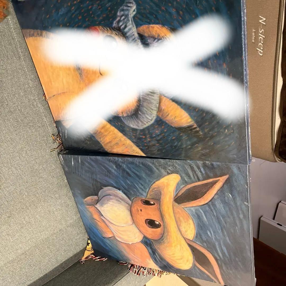 イーブイ ゴッホ　キャンバスアート